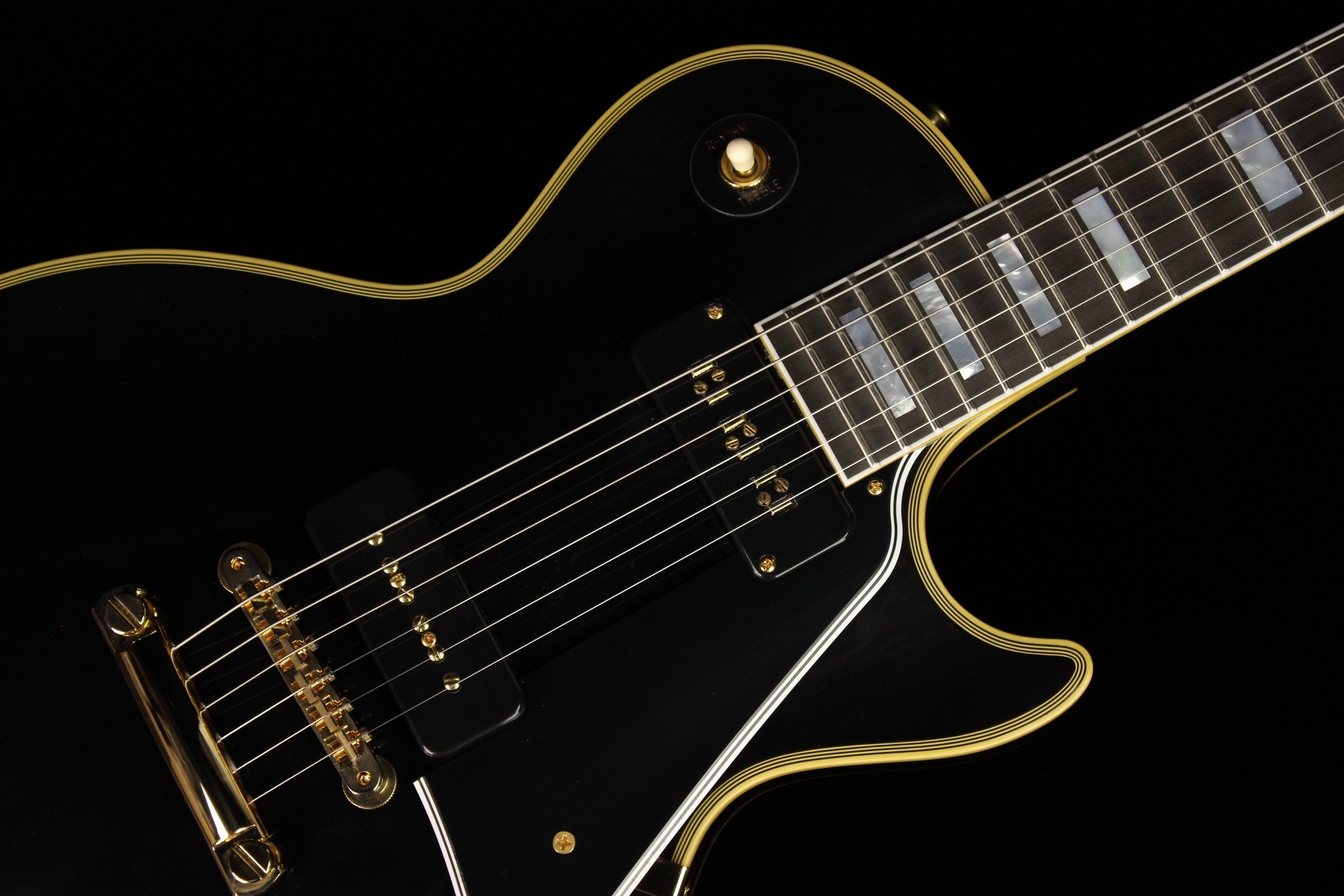 Gibson Custom 1954 Les Paul Custom Staple Pickup Reissue VOS Ebony (SN:  41044) | Gino Guitars