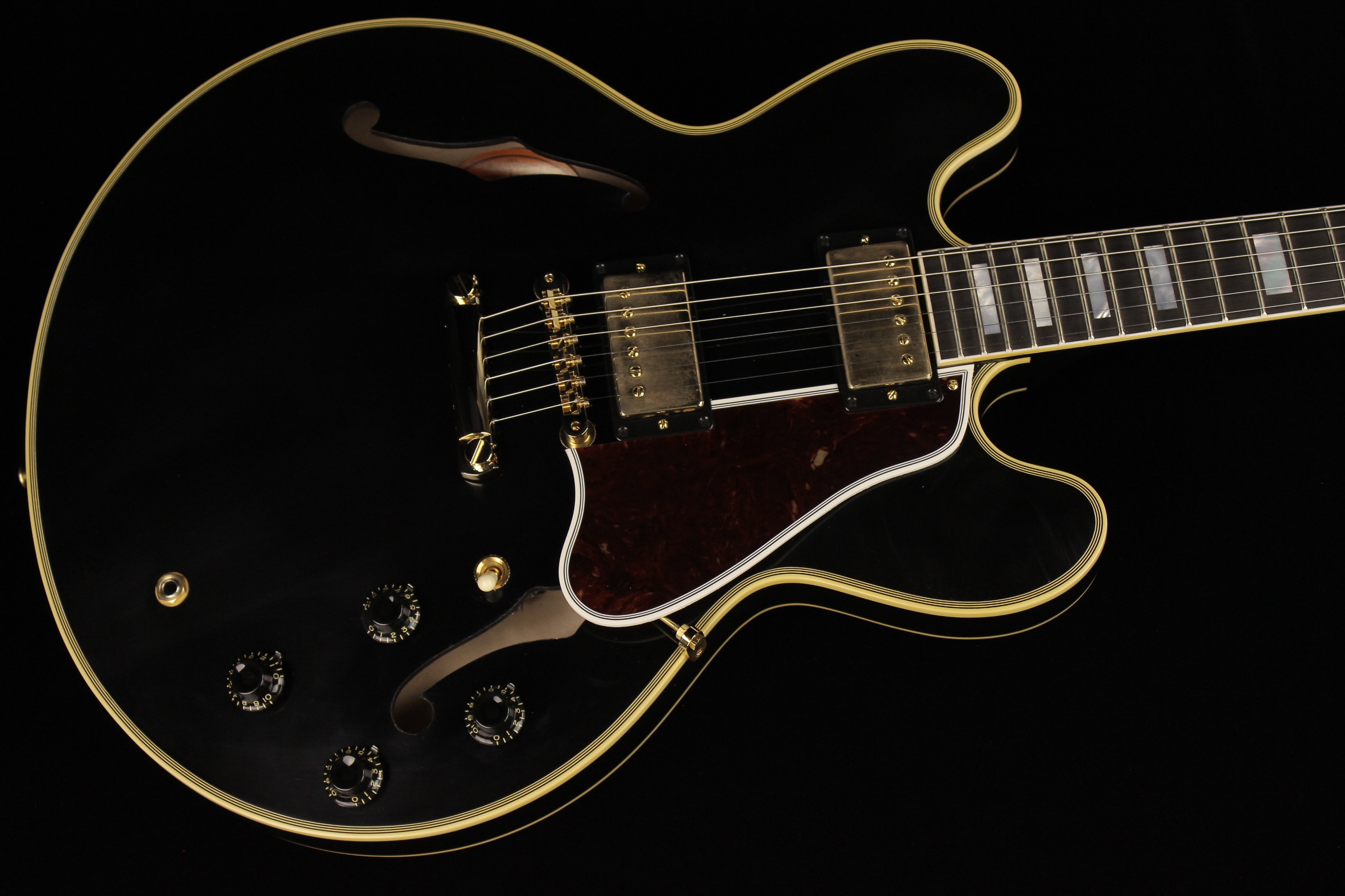 Gibson Custom 1959 ES-355 Reissue Stop Bar VOS Ebony (SN: A92863) | Gino  Guitars