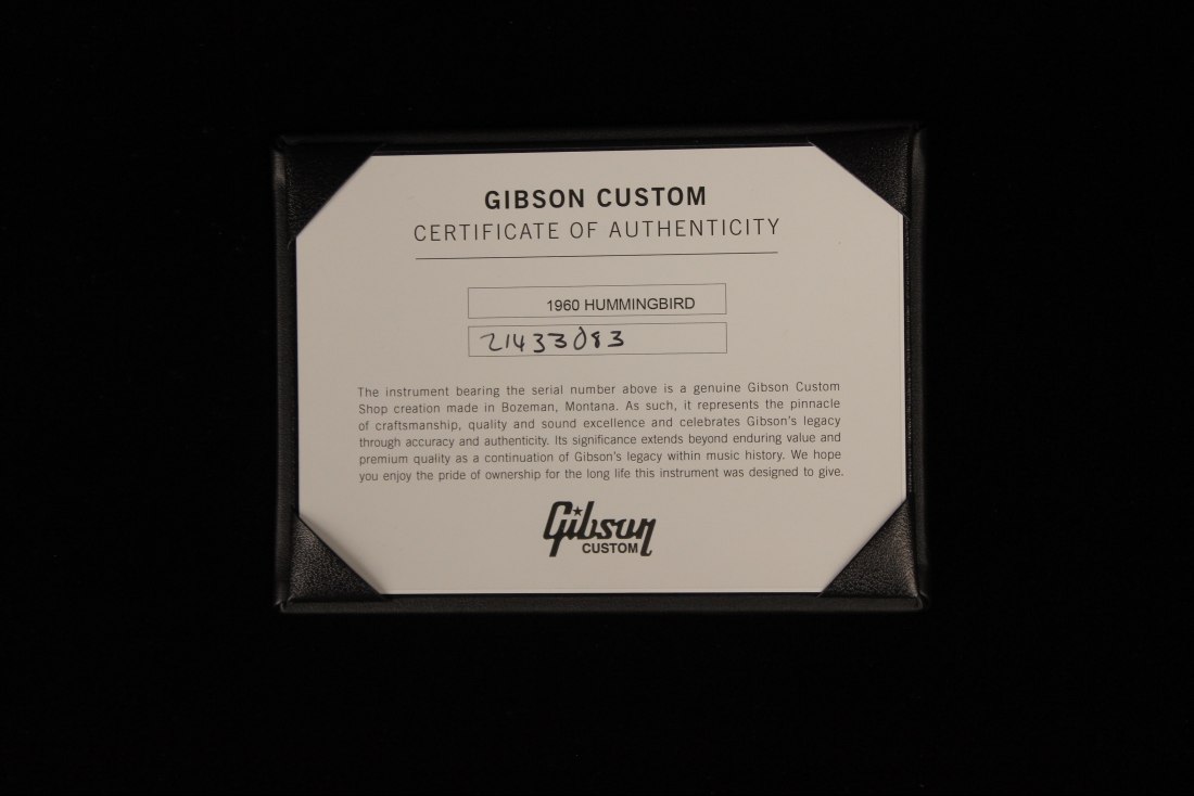 Gibson Custom Historic 1960 Hummingbird Fixed Bridge