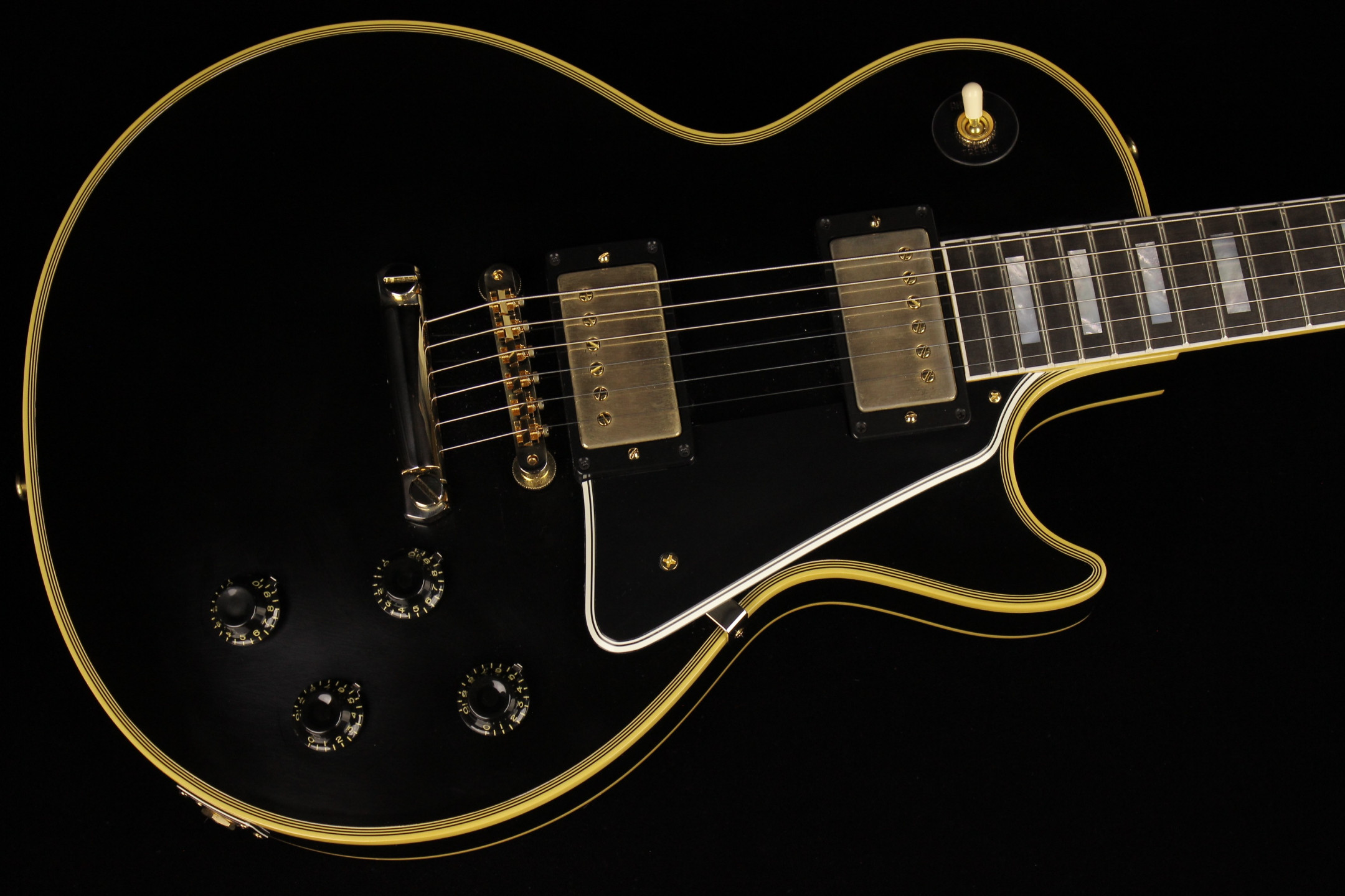 Gibson Custom 1957 Les Paul Custom Reissue Black Beauty 2-Pickup VOS  Vintage Ebony (SN: 73543) | Gino Guitars