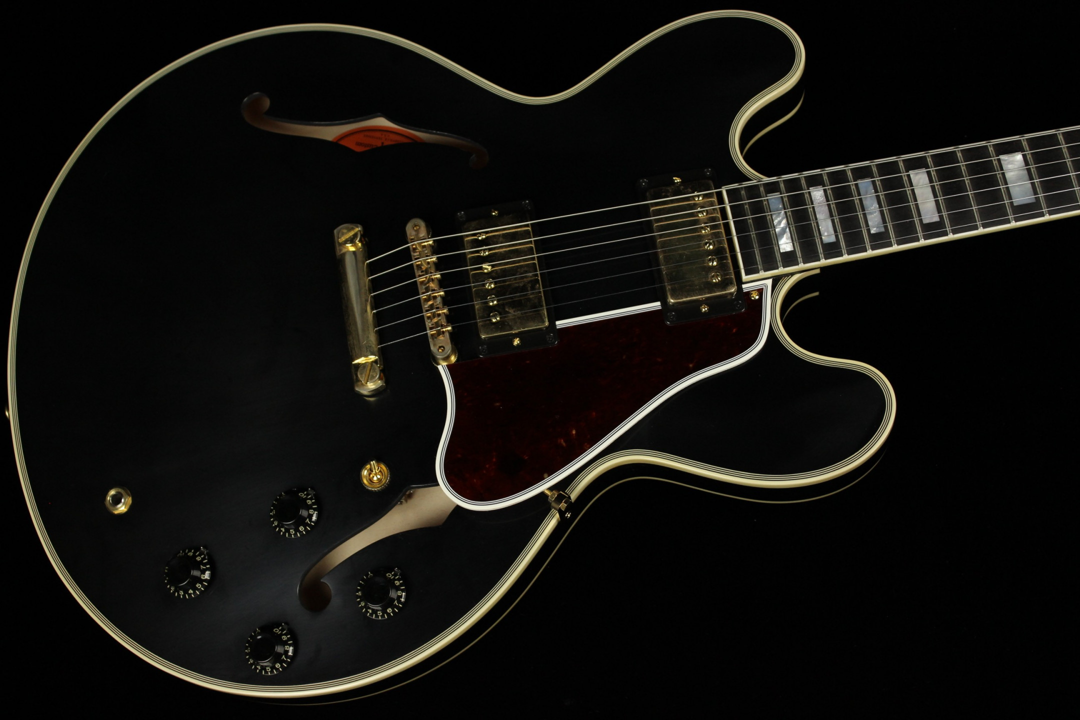 Gibson Custom 1959 ES-355 Reissue Stop Bar VOS Ebony (SN: A90106) | Gino  Guitars